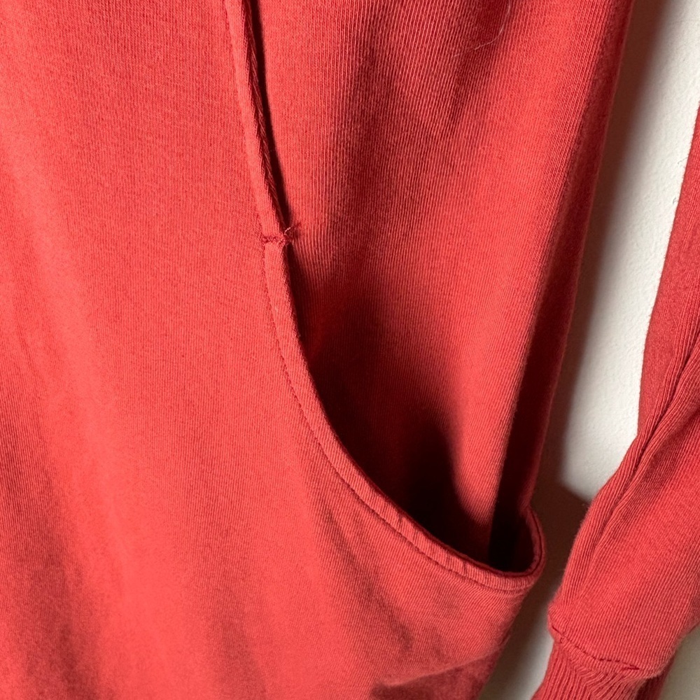 ATHLETA Cozy Up Popover Sweater Dress Red Rust Organic Women’s Size Small - Picture 4 of 10